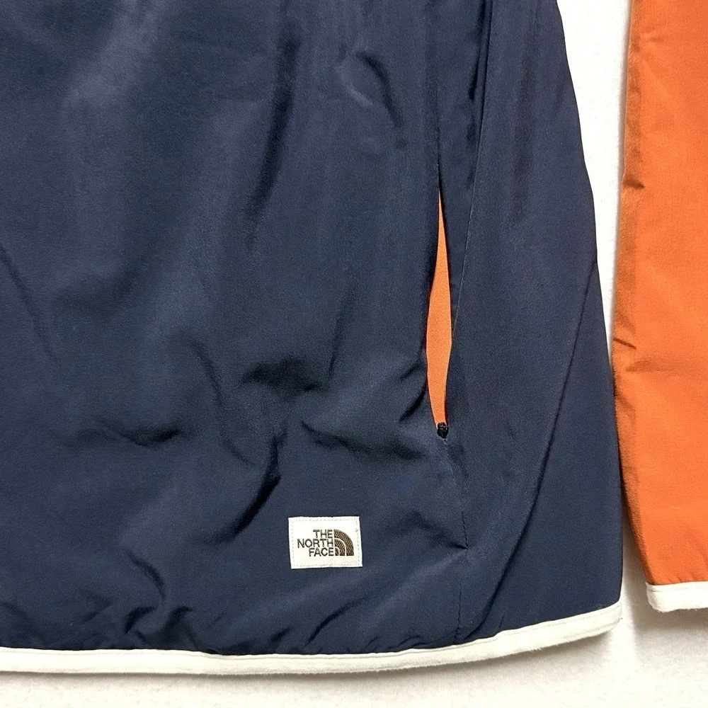 The North Face‎ Half Zip Pullover Jacket Mens M Orange Navy Windbreaker Gorp TNF